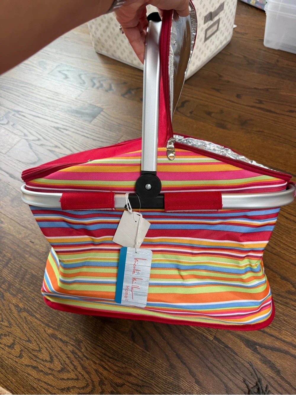 NWT Nicole Miller Home Insulated Cooler Picnic Basket Bag
